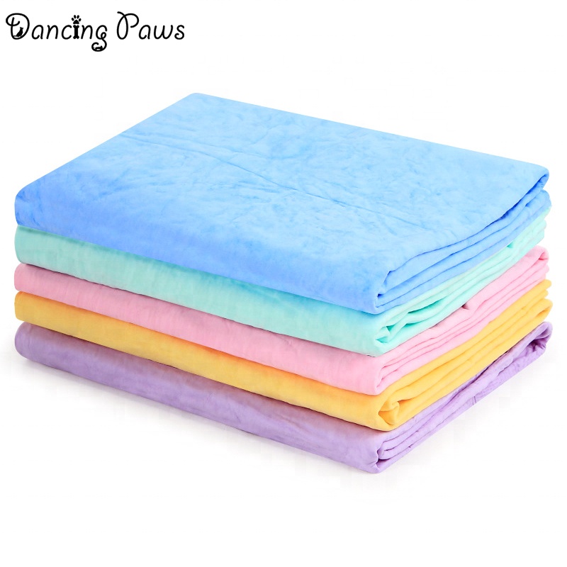 Size L 66*43 strong water absorbent microfiber soft PVA drying pet dog towel for cleaning and grooming